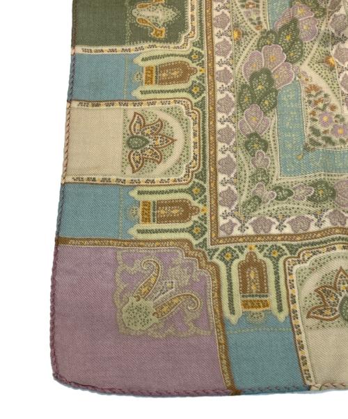 ETRO（エトロ）ETRO (エトロ) シルクウール大判スカーフ グリーンの古着・服飾アイテム