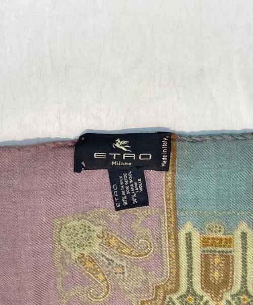 ETRO（エトロ）ETRO (エトロ) シルクウール大判スカーフ グリーンの古着・服飾アイテム