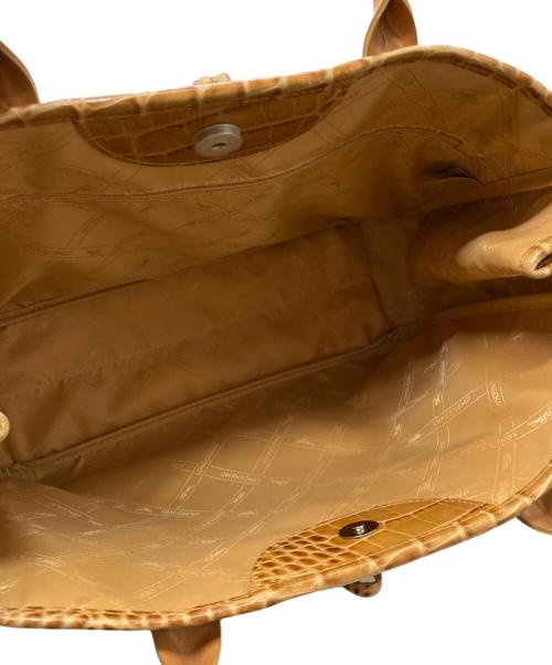 LONGCHAMP（ロンシャン）LONGCHAMP (ロンシャン) レザークロコ調トートバッグ ベージュの古着・服飾アイテム