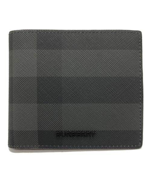 BURBERRY（バーバリー）BURBERRY (バーバリー) 2つ折り財布 グレー×ブラックの古着・服飾アイテム