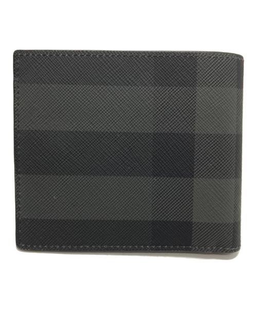 BURBERRY（バーバリー）BURBERRY (バーバリー) 2つ折り財布 グレー×ブラックの古着・服飾アイテム