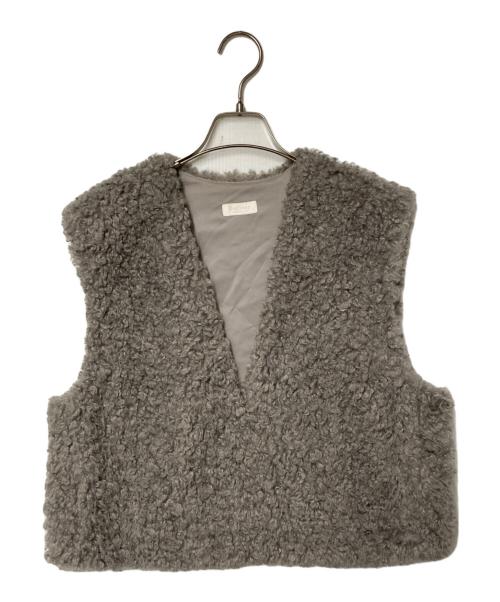 BALLSEY（ボールジィ）BALLSEY (ボールジィ) ミックスファー Vネックベスト グレー サイズ:36の古着・服飾アイテム