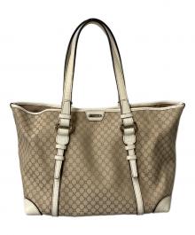 CELINE（セリーヌ）の古着「マカダム柄トートバッグ」｜ホワイト×ベージュ