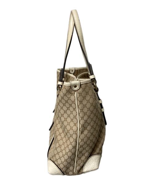 CELINE（セリーヌ）CELINE (セリーヌ) マカダム柄トートバッグ ホワイト×ベージュの古着・服飾アイテム