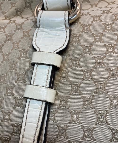 CELINE（セリーヌ）CELINE (セリーヌ) マカダム柄トートバッグ ホワイト×ベージュの古着・服飾アイテム