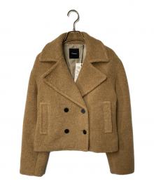 theory（セオリー）の古着「TEDDY FLEECE FAUX FUR PEACOAT」｜ベージュ