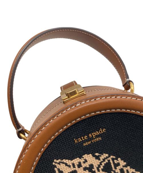 Kate Spade（ケイトスペード）Kate Spade (ケイトスペード) レオパードニードルポイント ハンドバッグ ブラウンの古着・服飾アイテム