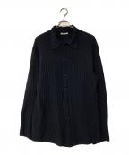 AURALEEオーラリー）の古着「BRUSHED COTTON WOOL RIB KNIT SHIRT」｜ブラック