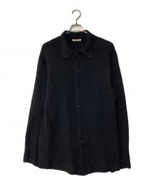 AURALEE（オーラリー）の古着「BRUSHED COTTON WOOL RIB KNIT SHIRT」｜ブラック