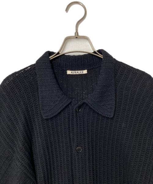 AURALEE（オーラリー）AURALEE (オーラリー) BRUSHED COTTON WOOL RIB KNIT SHIRT ブラック サイズ:3の古着・服飾アイテム