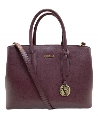FURLA フルラ　ボルドー 2ways ショルダーバッグ 中古・古着通販】FURLA (フルラ) 2WAYショルダーバッグ ボルドー