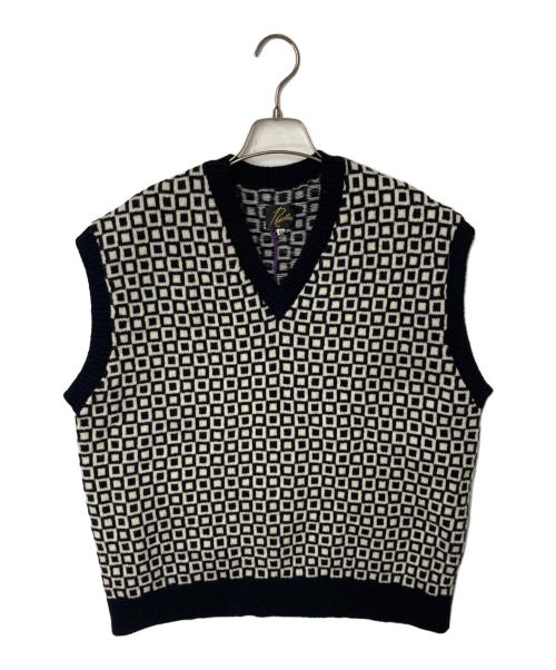 Needles（ニードルズ）Needles (ニードルズ) ニットベスト ホワイト×ブラック サイズ:XSの古着・服飾アイテム