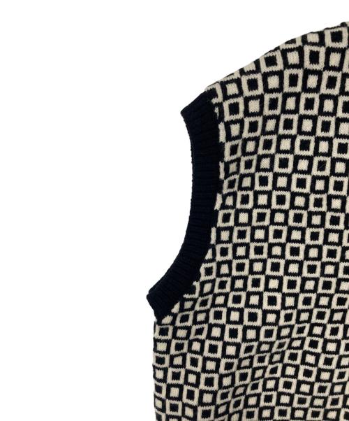 Needles（ニードルズ）Needles (ニードルズ) ニットベスト ホワイト×ブラック サイズ:XSの古着・服飾アイテム
