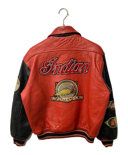 INDIAN MOTORCYCLE（インディアンモーターサイクル）INDIAN MOTORCYCLE (インディアンモーターサイクル) レザージャケット レッド×ブラック サイズ:36の古着・服飾アイテム