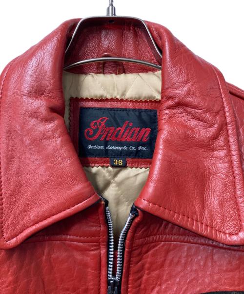 INDIAN MOTORCYCLE（インディアンモーターサイクル）INDIAN MOTORCYCLE (インディアンモーターサイクル) レザージャケット レッド×ブラック サイズ:36の古着・服飾アイテム