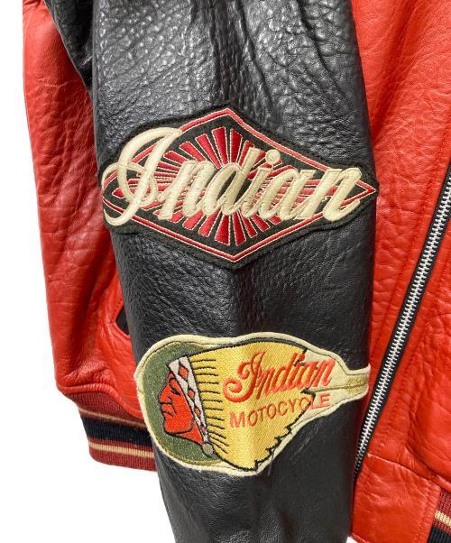 INDIAN MOTORCYCLE（インディアンモーターサイクル）INDIAN MOTORCYCLE (インディアンモーターサイクル) レザージャケット レッド×ブラック サイズ:36の古着・服飾アイテム