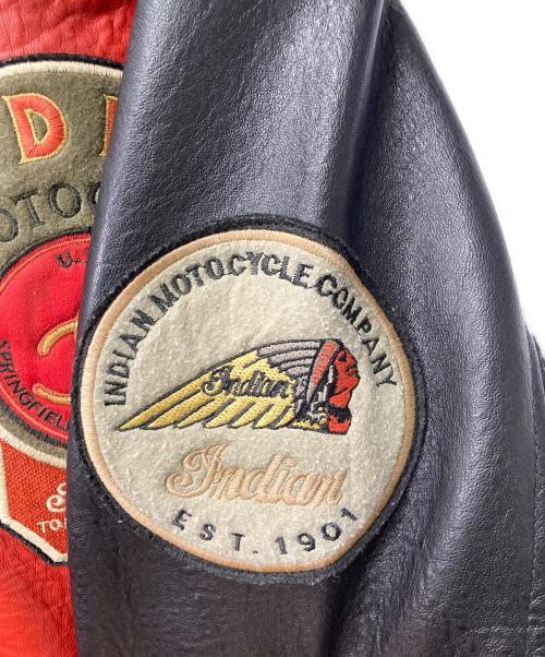 INDIAN MOTORCYCLE（インディアンモーターサイクル）INDIAN MOTORCYCLE (インディアンモーターサイクル) レザージャケット レッド×ブラック サイズ:36の古着・服飾アイテム
