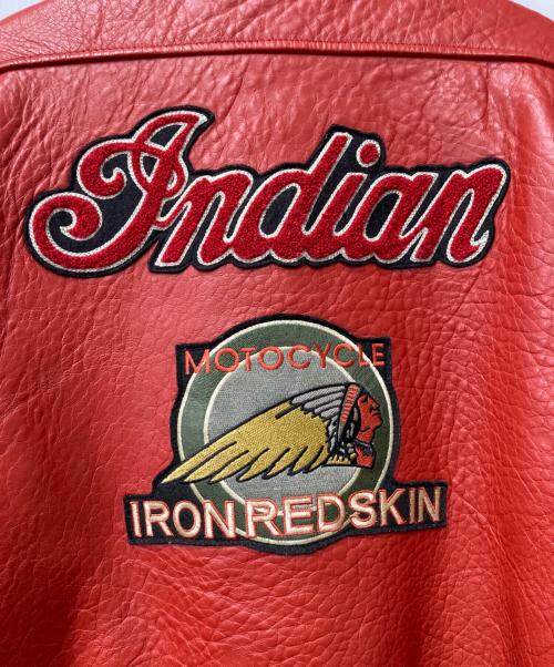 INDIAN MOTORCYCLE（インディアンモーターサイクル）INDIAN MOTORCYCLE (インディアンモーターサイクル) レザージャケット レッド×ブラック サイズ:36の古着・服飾アイテム