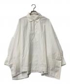 YLEVE×BOURRIENNEイレーヴ×ブリエンヌ）の古着「コットンタイプライター ポンチョ シャツ」｜ホワイト