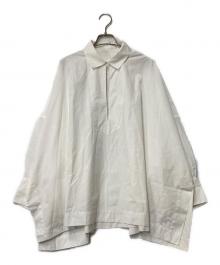 YLEVE×BOURRIENNE（イレーヴ×ブリエンヌ）の古着「コットンタイプライター ポンチョ シャツ」｜ホワイト