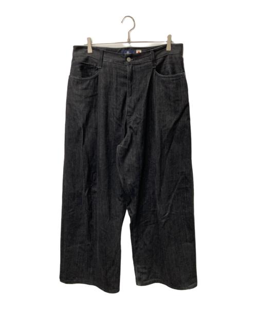 LEVI'S（リーバイス）LEVI'S (リーバイス) ワイドプリーツ CROP ジーンズ ブラック サイズ:34/28の古着・服飾アイテム
