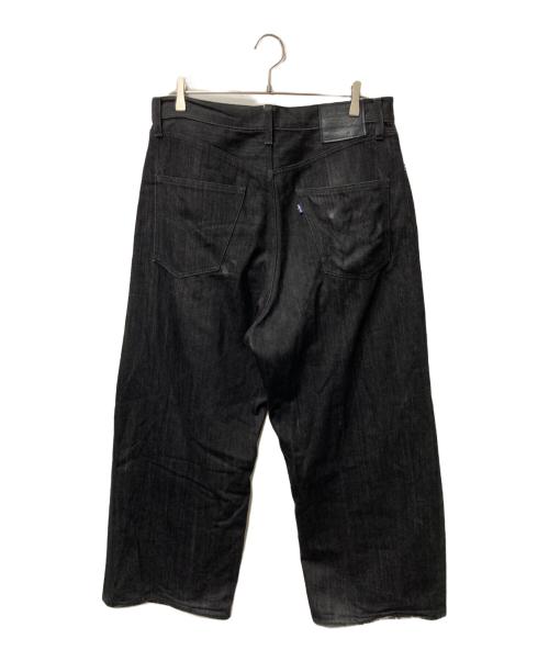 LEVI'S（リーバイス）LEVI'S (リーバイス) ワイドプリーツ CROP ジーンズ ブラック サイズ:34/28の古着・服飾アイテム