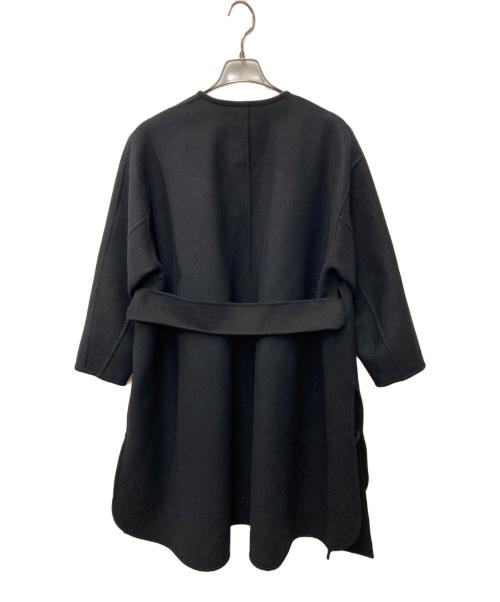 DRAWER（ドゥロワー）Drawer (ドゥロワー) リバーノーカラーコート ブラック サイズ:34の古着・服飾アイテム