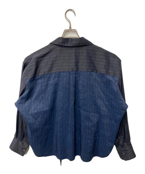 LOEWE（ロエベ）LOEWE (ロエベ) リネンシルクアナグラムパジャマシャツ ネイビー サイズ:38の古着・服飾アイテム