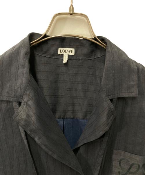 LOEWE（ロエベ）LOEWE (ロエベ) リネンシルクアナグラムパジャマシャツ ネイビー サイズ:38の古着・服飾アイテム