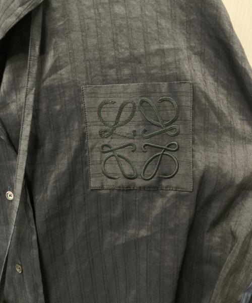 LOEWE（ロエベ）LOEWE (ロエベ) リネンシルクアナグラムパジャマシャツ ネイビー サイズ:38の古着・服飾アイテム
