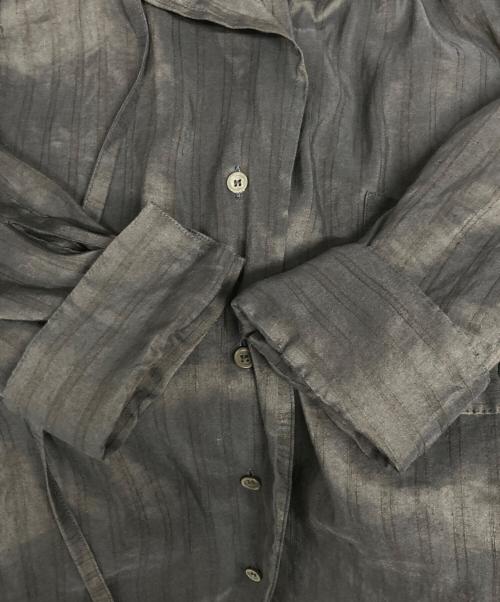 LOEWE（ロエベ）LOEWE (ロエベ) リネンシルクアナグラムパジャマシャツ ネイビー サイズ:38の古着・服飾アイテム