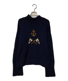 POLO RALPH LAUREN（ポロ・ラルフローレン）の古着「ハイネックニット」｜ネイビー