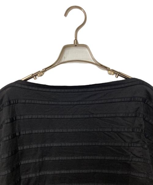 me ISSEY MIYAKE（ミーイッセイ ミヤケ）me ISSEY MIYAKE (ミーイッセイ ミヤケ) ボーダーカットソー ブラック サイズ:Freeの古着・服飾アイテム