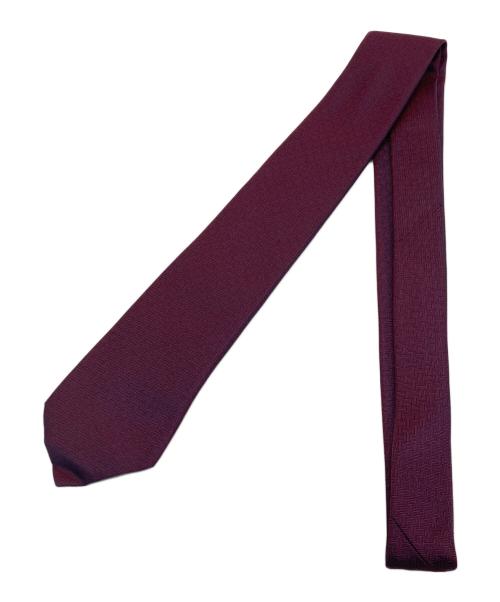 HERMES（エルメス）HERMES (エルメス) シルクネクタイ レッド サイズ:実寸参照の古着・服飾アイテム