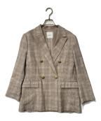 Spick and Spanスピック＆スパン）の古着「ウール先染めダブルジャケット」｜ベージュ
