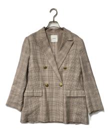 Spick and Span（スピック＆スパン）の古着「ウール先染めダブルジャケット」｜ベージュ