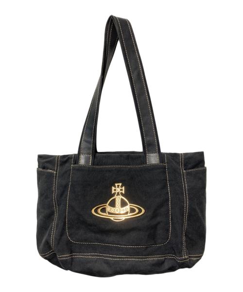 Vivienne Westwood（ヴィヴィアンウエストウッド）Vivienne Westwood (ヴィヴィアンウエストウッド) オーブトートバッグ ブラックの古着・服飾アイテム