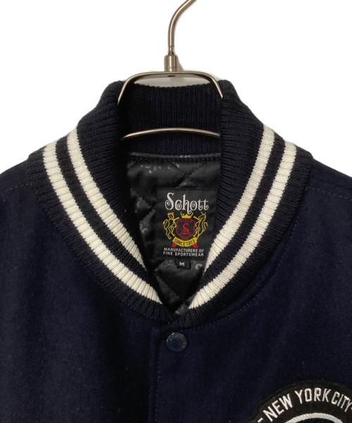 Schott（ショット）Schott (ショット) ウールメルトン レザー スタジアムジャケット ネイビー×ホワイト サイズ:Ｍの古着・服飾アイテム