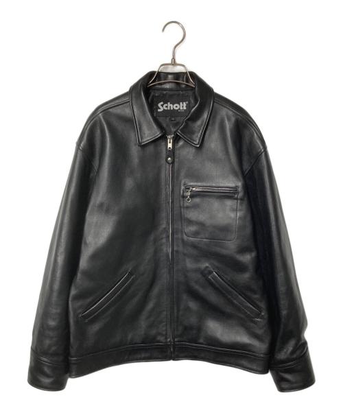 Schott（ショット）Schott (ショット) LEATHER TRACKER JACKET ブラック サイズ:Lの古着・服飾アイテム