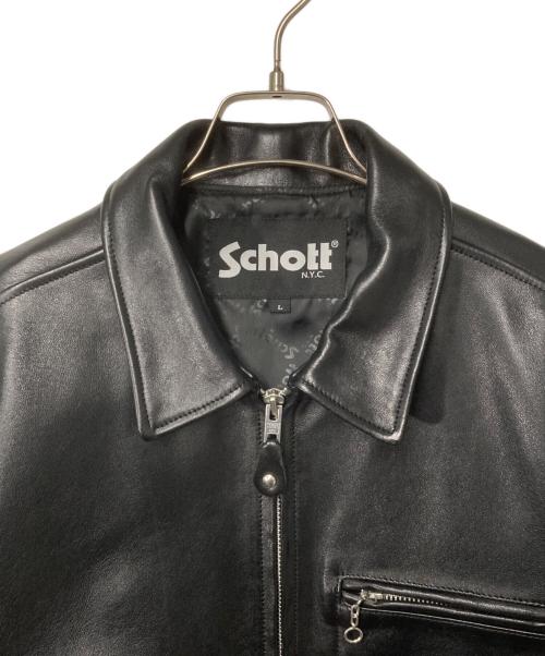 Schott（ショット）Schott (ショット) LEATHER TRACKER JACKET ブラック サイズ:Lの古着・服飾アイテム