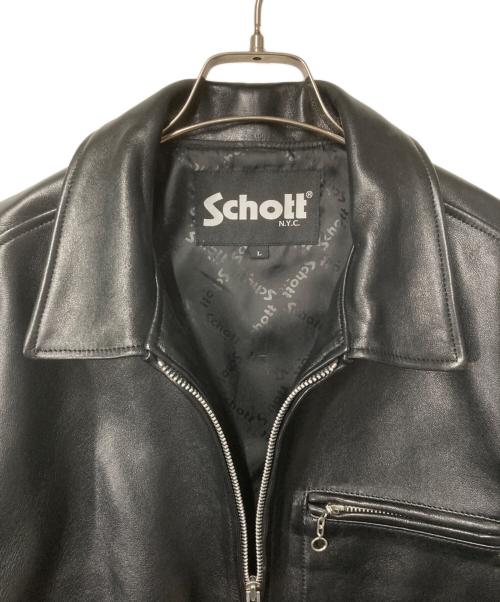 Schott（ショット）Schott (ショット) LEATHER TRACKER JACKET ブラック サイズ:Lの古着・服飾アイテム