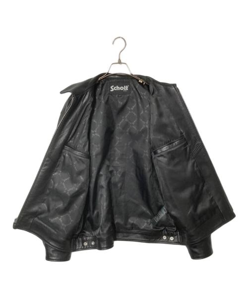 Schott（ショット）Schott (ショット) LEATHER TRACKER JACKET ブラック サイズ:Lの古着・服飾アイテム