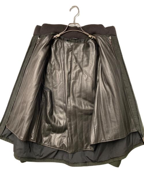 HERMES（エルメス）HERMES (エルメス) レザーライナー付ジャケット カーキ×ブラウン サイズ:52の古着・服飾アイテム