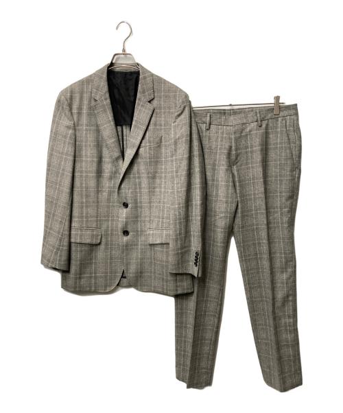 BOSS HUGO BOSS（ボス ヒューゴボス）BOSS HUGO BOSS (ボス ヒューゴボス) グレンチェックセットアップスーツ グレー サイズ:46の古着・服飾アイテム