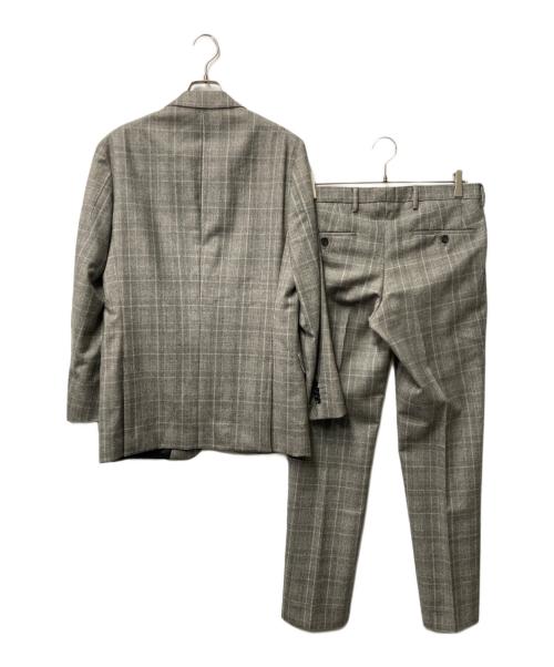 BOSS HUGO BOSS（ボス ヒューゴボス）BOSS HUGO BOSS (ボス ヒューゴボス) グレンチェックセットアップスーツ グレー サイズ:46の古着・服飾アイテム