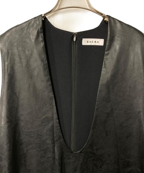 SACRA（サクラ）SACRA (サクラ) SYNTHETIC LEATHER OP ブラック サイズ:38の古着・服飾アイテム