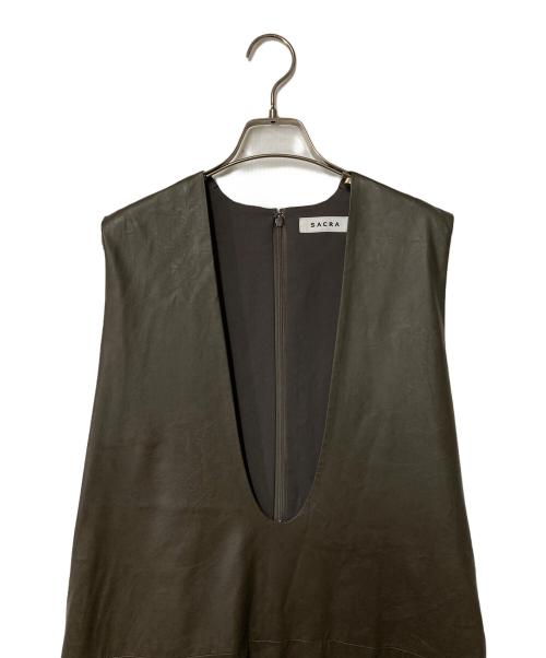 SACRA（サクラ）SACRA (サクラ) SYNTHETIC LEATHER OP ブラウン サイズ:38の古着・服飾アイテム
