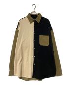 THE NORTH FACEザ ノース フェイス）の古着「Organic Cotton Corduroy Panel Big Shirt」｜カーキ×ブラック