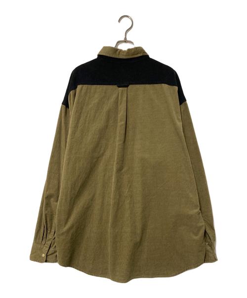 THE NORTH FACE（ザ ノース フェイス）THE NORTH FACE (ザ ノース フェイス) Organic Cotton Corduroy Panel Big Shirt カーキ×ブラック サイズ:Lの古着・服飾アイテム
