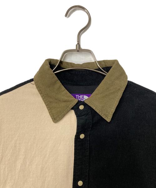 THE NORTH FACE（ザ ノース フェイス）THE NORTH FACE (ザ ノース フェイス) Organic Cotton Corduroy Panel Big Shirt カーキ×ブラック サイズ:Lの古着・服飾アイテム